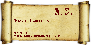 Mezei Dominik névjegykártya